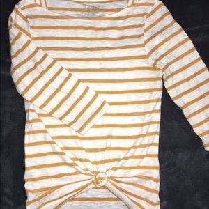 Knotted Yellow striped tee